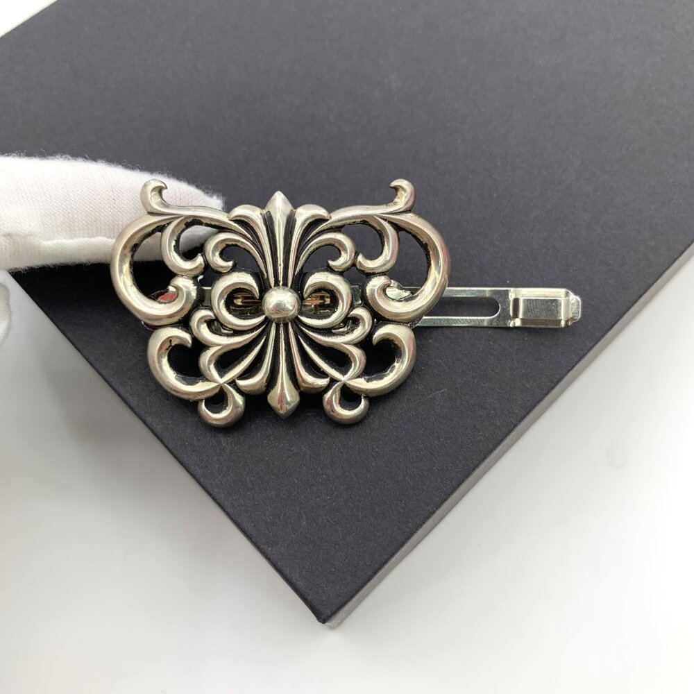 Chrome Hearts Silver Vintage Butterfly Hair Clip - Picture 3 of 9